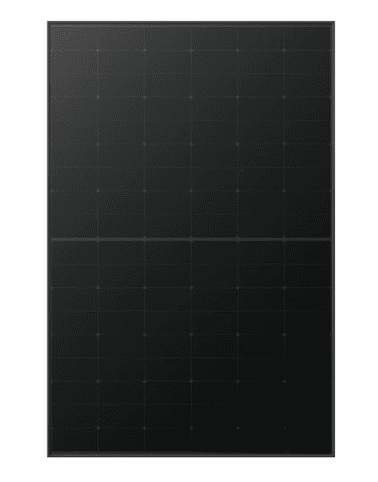 Panell solar negre vist des de vista frontal