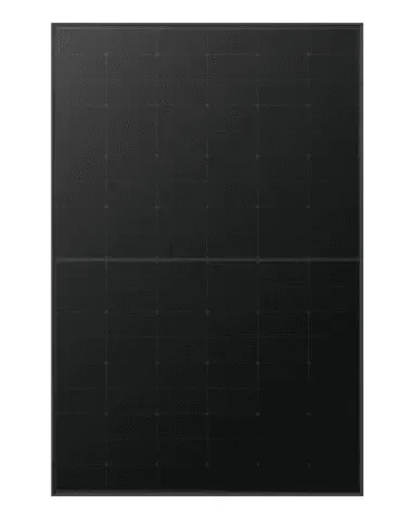 Panel solar negro visto desde vista frontal