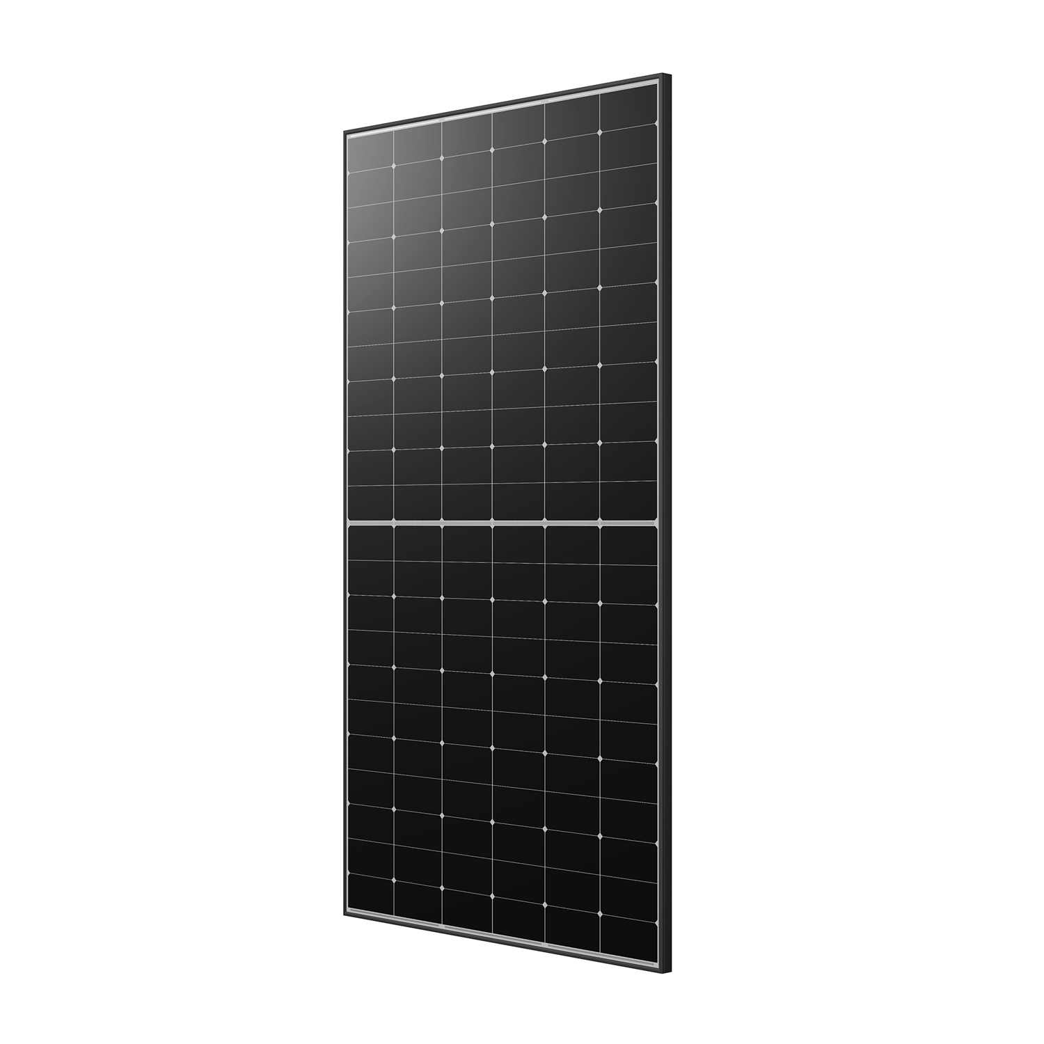 Panell solar fotovoltaic negre en posició vertical