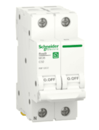 Interruptor automàtic doble Schneider en posició apagat