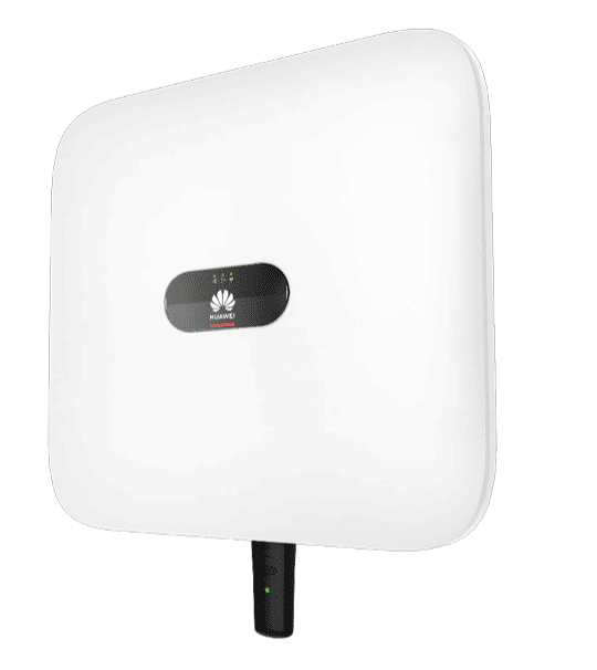 Inversor solar Huawei blanc amb vores arrodonides i connector inferior