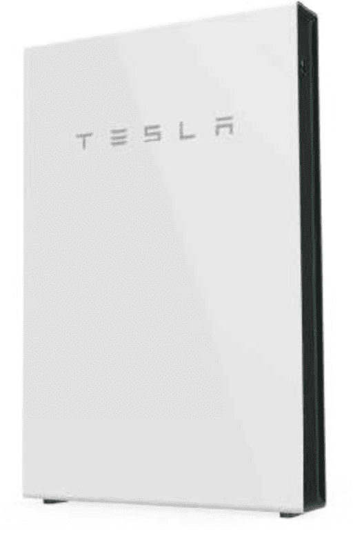 Batería Tesla Powerwall blanca con diseño rectangular vertical
