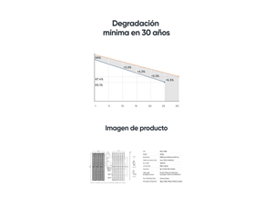 Mínima degradació durant 30 anys amb imatge del producte i dimensions