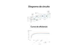 Diagrama de circuito y curva de eficiencia
